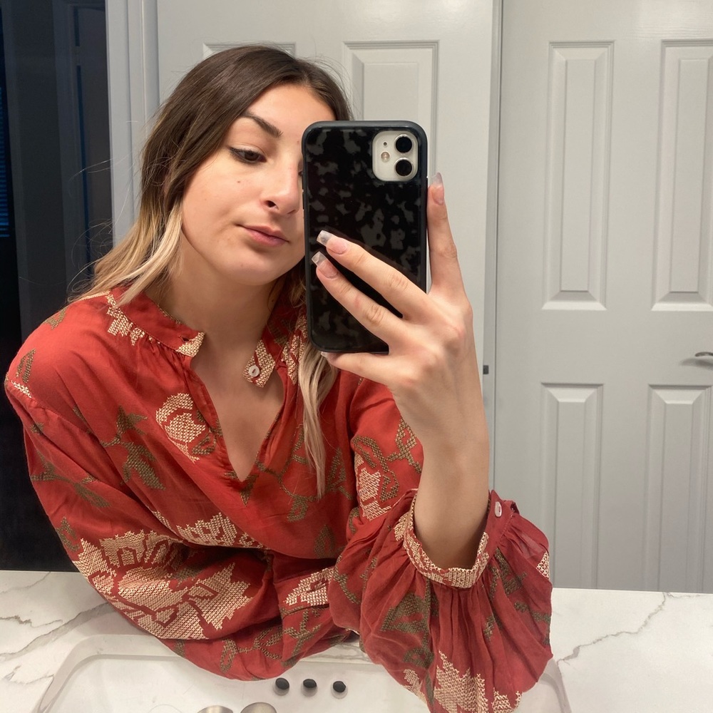 red blouse